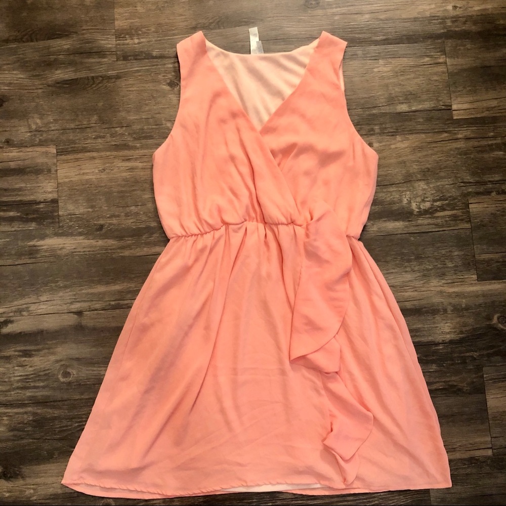 Peach Dress w/ Ruffle on Bottom